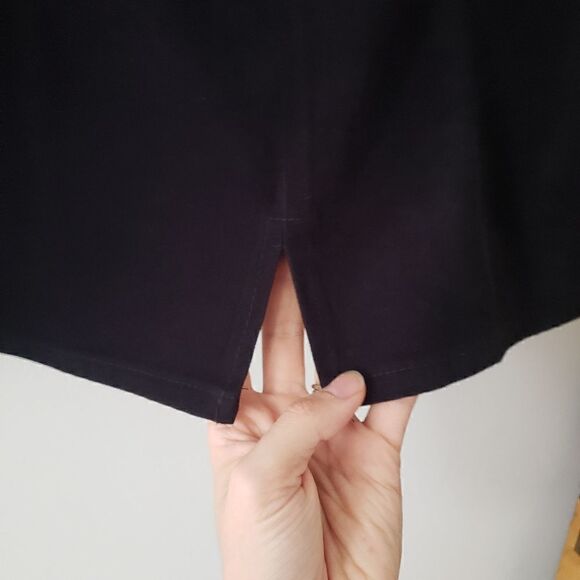 Vintage Black Pencil Mini Skirt Brushed 12 - Picture 2 of 5